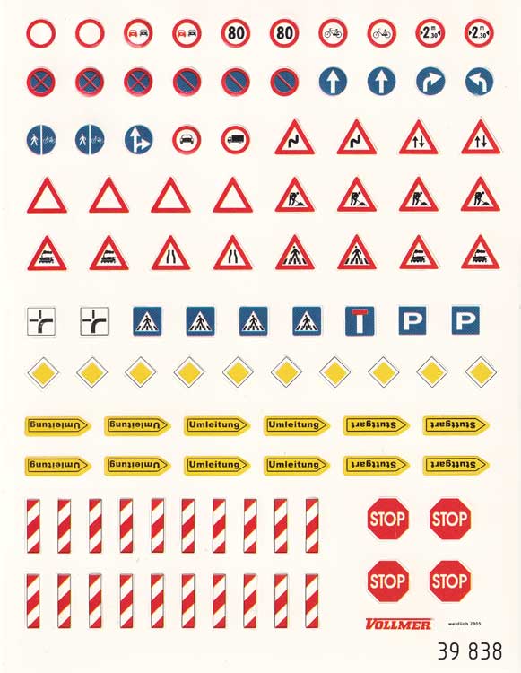 European Traffic Signs -- With Stickers for Customization-3