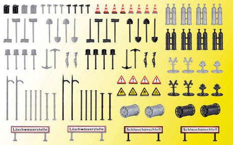 Fire Department Detail Set -- 100 Pieces Total (Includes 4 German Language Signs)-1