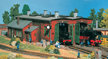 Two-Stall Engine Shed -- 12 x 7-5/8 x 3-1/2"  30.5 x 19.5 x 9cm