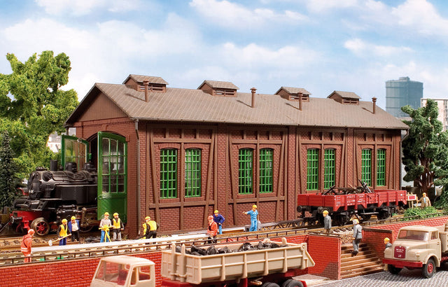 Single-Stall Half-Timber Brick Engine House -- 12-5/8 x 3-3/4 x 4-5/8  32 x 9.5 x 11.8cm