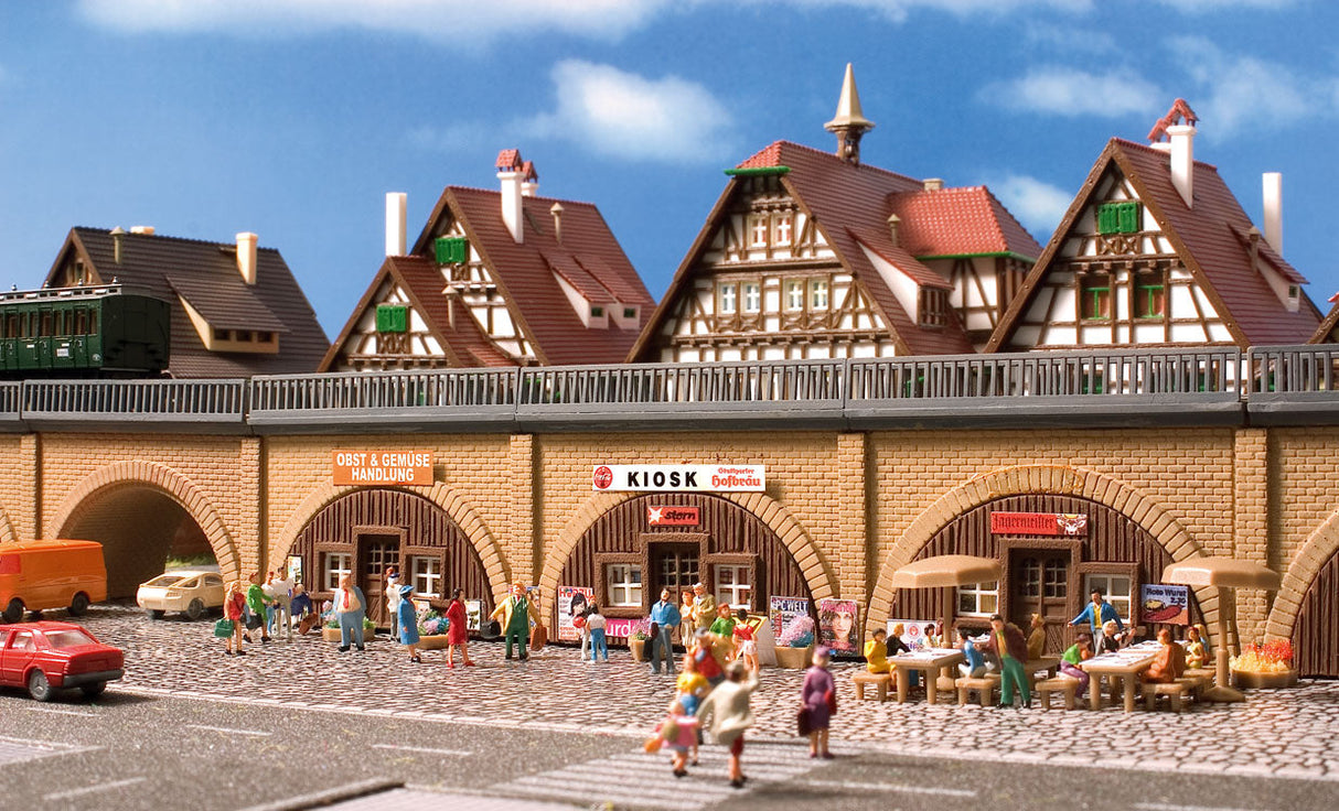 Arcades Kit w/Shop, Tavern & Kiosk -- 17 x 3.5 x 4.4cm