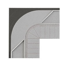 Street Curb 90 Degree Corner - Stone Art -- 4-5/16 x 4-5/16 x 1/16"  10.9 x 10.9 x .2cm-2
