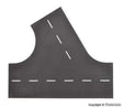 Weathered Asphalt Street 60-Degree Intersection - Stone Art -- 8-11/16 x 7-11/16"  22 x 19.5cm