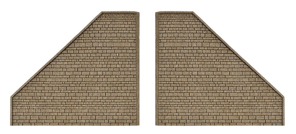 Wing Walls -- Matches Single-Track Tunnel Portal #770-48600, 2 Pieces