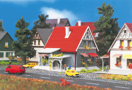 Gray House w/Red Roof -- 2-3/8 x 2-1/4 x 2"  6 x 5.8 x 5.2cm