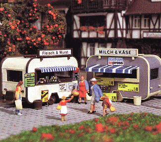 Food Vendor Stands -- 2-13/32 x 1-5/8 x 1-13/32"  6 x 4 x 3.5cm
