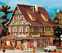 Pizza Restaurant w/Terrace -- 4-1/2 x 3-3/8" 11.3 x 8.5cm