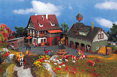 Farm Yard w/House & Barn