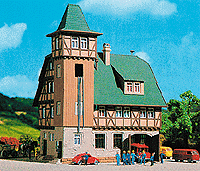 Fire Station w/Hose Tower -- 4-1/2 x 3-5/8" 11.6 x 9.3cm