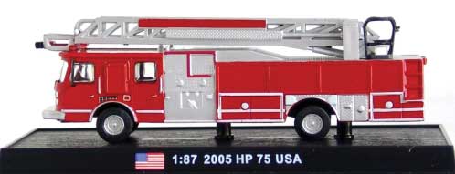 2005 E-ONE HP 75 Fire Ladder Truck - Assembled -- Red, Silver