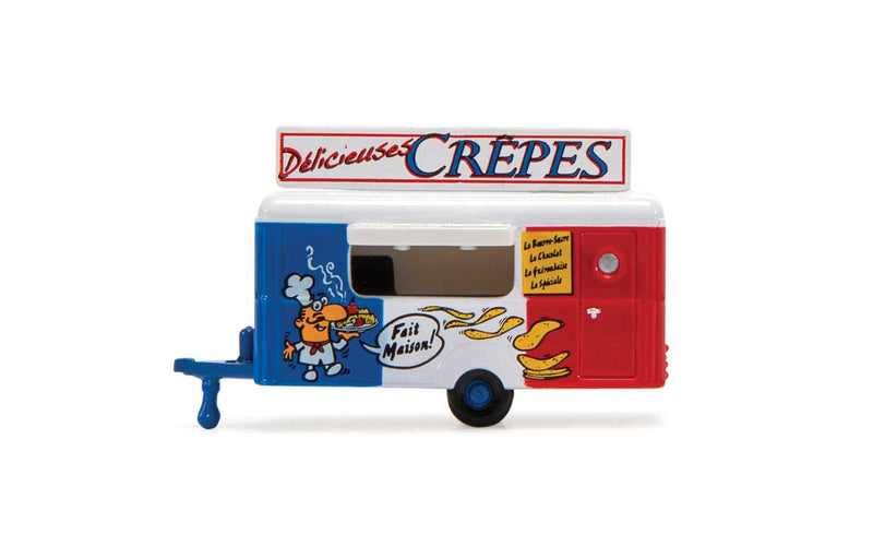 Concession Trailer - Assembled -- Crepes (blue, white, red, French Lettering)