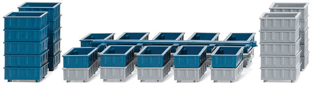 Stacking Parts Bins/Boxes -- 10 Each Blue & Graphite