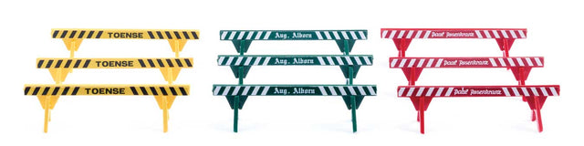 Traffic Barricades -- 3 Each: Green, Yellow, Red