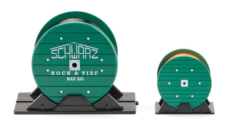 Cable Spools with Blocking -- 1 Each Large and Small, Schwarz (green)