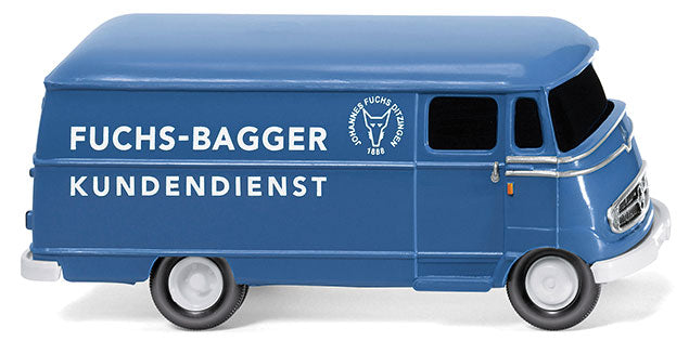 1955 Mercedes-Benz L 319 Cargo Van - Assembled -- Fuchs Excavator Service (blue, white, German Lettering)
