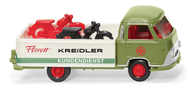 1957 Borgward Low-Side Truck - Assembled -- Kreidler Kundendienst (green, white, German Lettering)