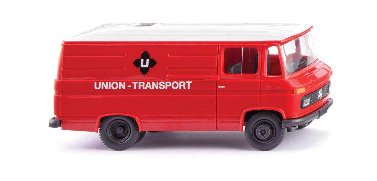 1967-1974 Mercedes-Benz L 406 Cargo Van - Assembled -- Union Transport (red, white, black, German Lettering)