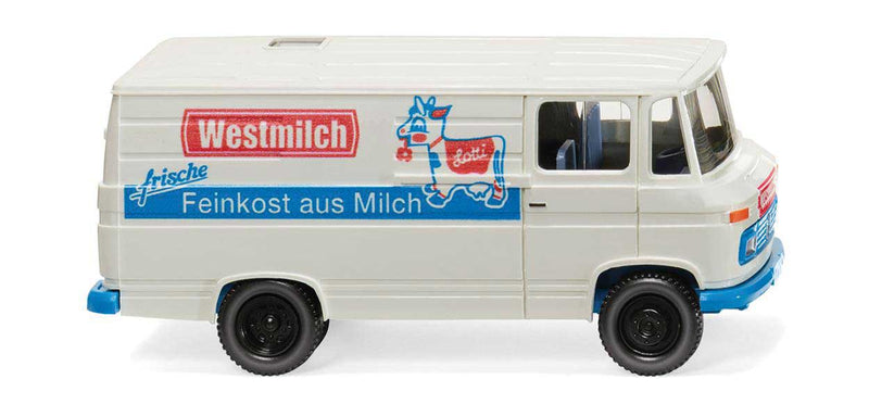 1967-1974 Mercedes-Benz L 406 Cargo Van - Assembled -- Westmilch (white, blue, red, German Lettering)