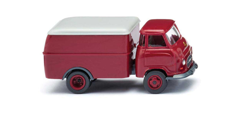1958-1967 Hanomag Rounded-Body Box Truck - Assembled -- Red, Gray