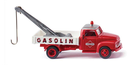 1952-1960 Opel Blitz Low-Side Tow Truck - Assembled -- Gasolin (red, white, German Lettering)