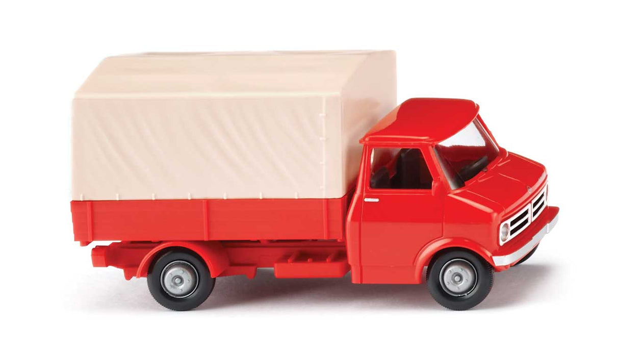 1969-1988 Bedford Low-Side Delivery Truck w/Canvas Cover - Assembled -- Red, Beige