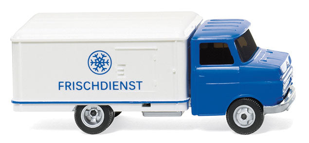 1968 Opel Blitz Reefer Delivery Truck - Assembled -- Frischdienst (blue, white, German Lettering)