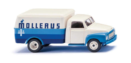 1952 Opel Blitz Round Box Delivery Truck - Assembled -- Mollerus (white, blue, German Lettering)