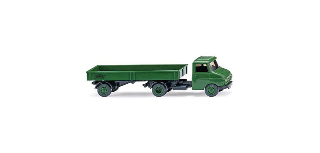 1960-1965 Opel BlitzTractor with Low-Side Trailer - Assembled -- Dinkel (green)