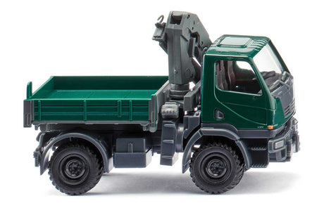 Unimog U20 Heavy-Duty Truck w/Crane - Assembled -- Green Gray-1