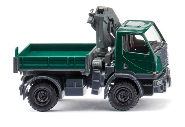 Unimog U20 Heavy-Duty Truck w/Crane - Assembled -- Green Gray-1
