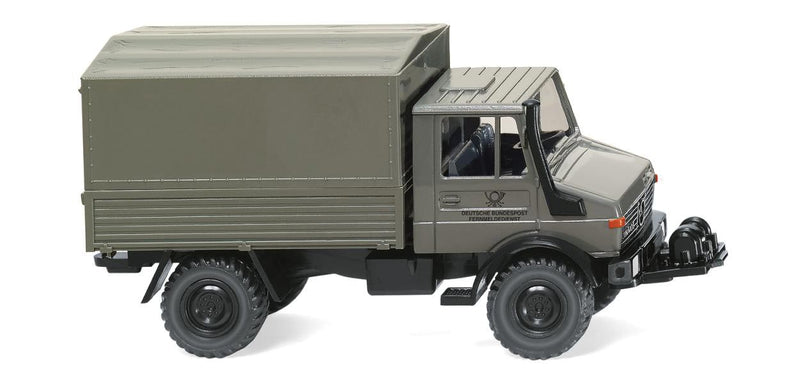 1975-1993 Unimog U 1700 L Low-Side Truck - Assembled -- German Post Office (gray, German Lettering)