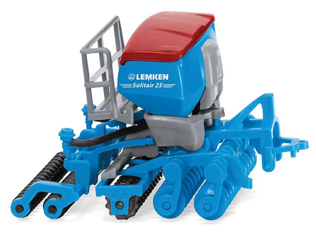 Lemken Solitair 25 Seeder with Heliodor 9 Compact Disc Harrow - Assembled -- Blue, Red, Gray