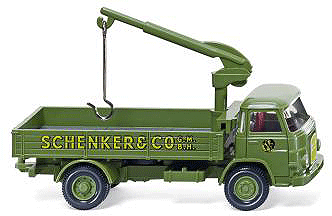 MAN 415 Low-Side Crane Truck - Assembled -- Schenker (green, yellow, German Lettering)