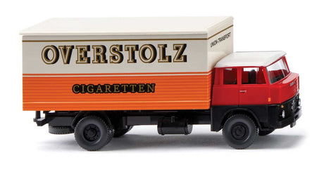 1961-1965 Henschel HS 14/16 Box Truck - Assembled -- Overstolz Cigarettes (orange, white, red, black, German Lettering)