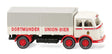 1958-1961 Mercedes-Benz LP 333 Low-Side Delivery Truck with Tarp - Assembled -- Dortmunder Union Beer (white, red, German Lettering)