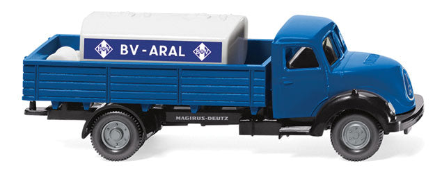 1957-1967 Magirus Sirius Low-Side Delivery Truck with Tank Load - Assembled -- ARAL (blue, white; German Lettering)