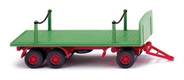 1962-1978 Flatbed Trailer - Assembled -- Green, Red-1
