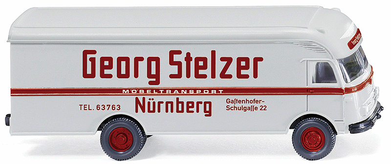 Ackermann Furniture Delivery Van - Assembled -- Georg Stelzer (white, red, German Lettering)