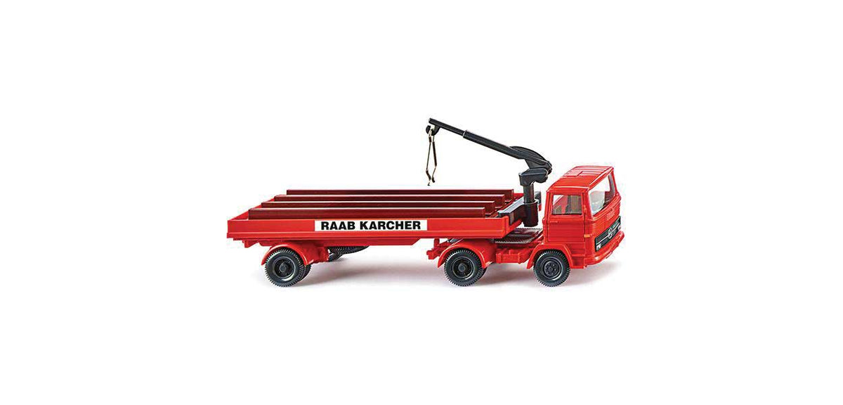 1965-1976 Mercedes-Benz w/Construction Trailer - Assembled -- Raab Karcher (red, white)