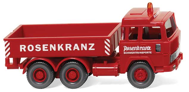 1964-1967 Magirus Heavy-Duty Low-Side Truck - Assembled -- Rosenkranz (red, white, German Lettering)