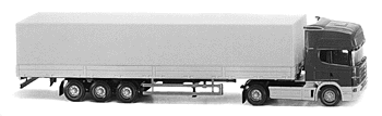 Scania Semi w/Tri-Axle Canvas Side Trailer