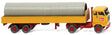 1965 Volvo F88 Tractor w/Low-Side Trailer & Pipe Load - Assembled -- Bolling (yellow, red, German Lettering)