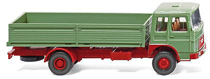 1967 MAN Platform Truck - Assembled -- Green, Red-1