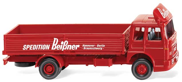 1967 MAN Platform Truck - Assembled -- Spedition Beissner (red, white, German Lettering)