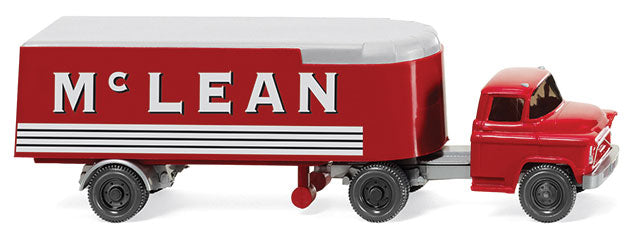 1955 Chevrolet Tractor w/Van Trailer - Assembled -- McLean (red, white)