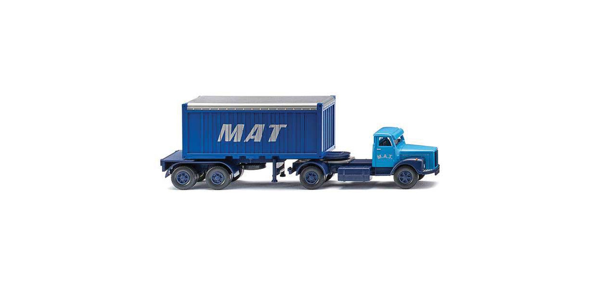 1974-1980 Scania Tractor with Container Trailer & 20' Container - Assembled -- MAT (2-Tone Blue)