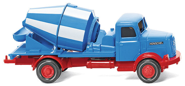 1951 Henschel HS 100 Concrete Mixer Truck - Assembled -- Blue, White, Red