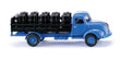 Magirus S 3500 Flatbed Truck with Barrel Load - Assembled -- Scholven-Chemie (blue, black, German Lettering)