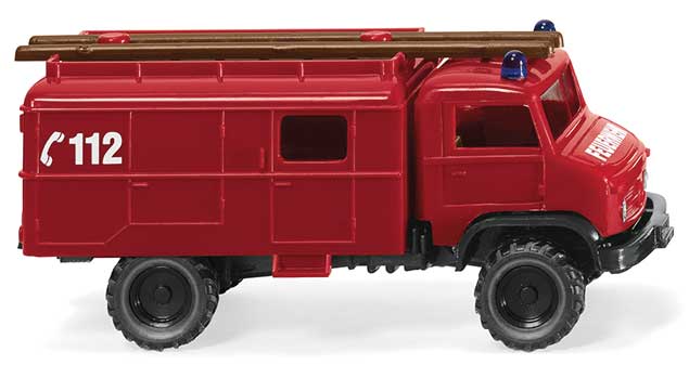 1955-1980 Unimog S Fire Truck - Assembled -- Fire Department (red, white, German Lettering)