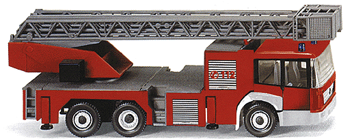 Emergency - Mercedes - Fire Dept. -- Econic Cab w/DLK 30 PLC Aerial Ladder (red, white, silver roll-up doors)